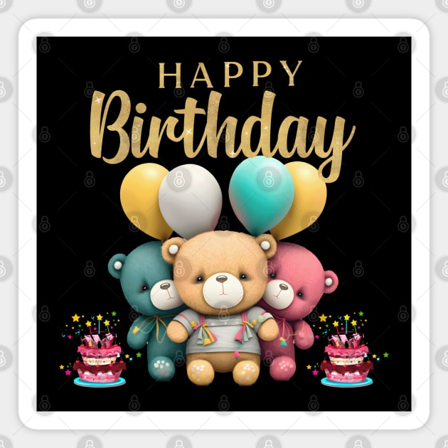 Happy Birthday For Kids Magnet by TooplesArt